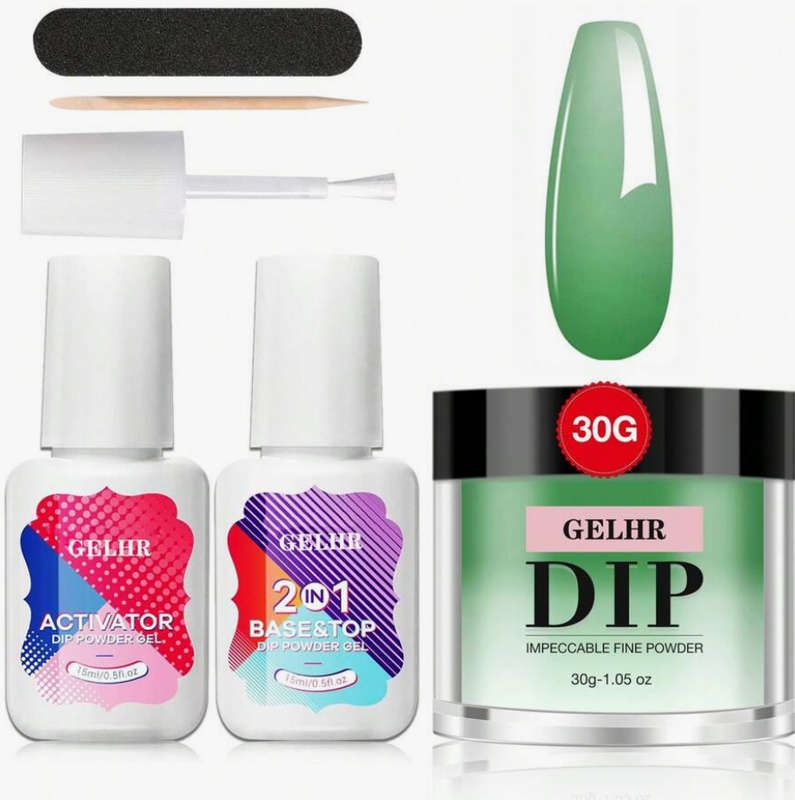 GELHR Temperature Change Dip Powder - Light to Dark Green