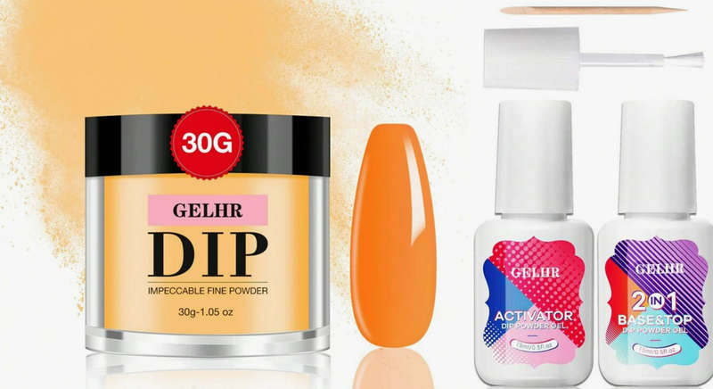 GELHR Dip Powder Sparkle Orange