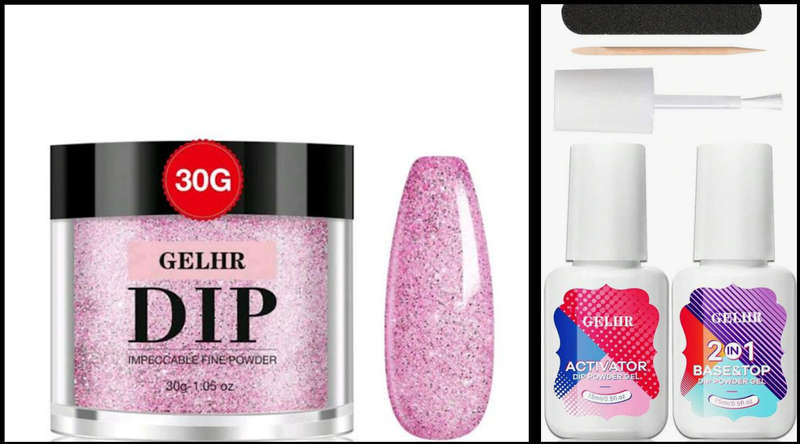 GELHR Dip Powder Sparkle Pink 30g