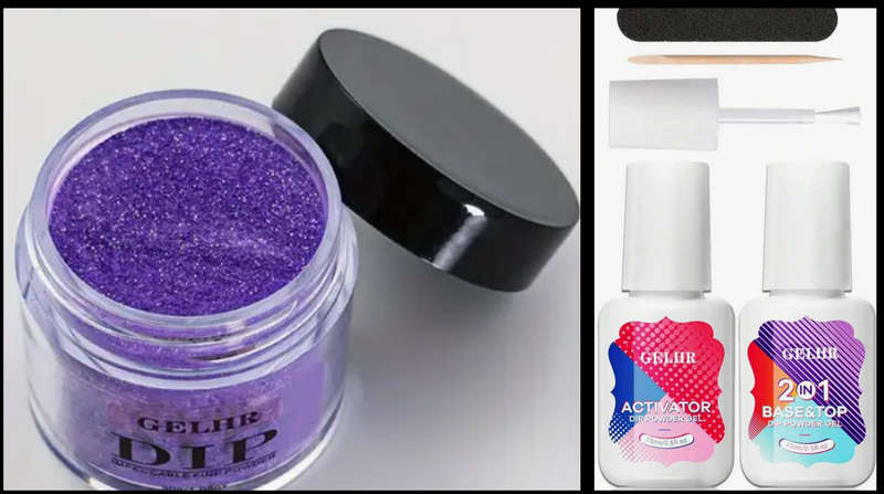GELHR Dip Powder Lilac Glitter