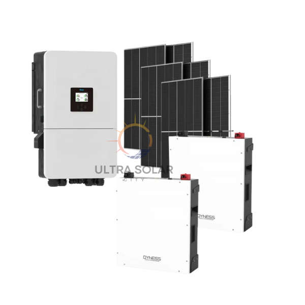 Deye 8KW Battery and Inverter 2 X Dyness 5.12KWh Lithium Batteries Plus 6 X 560w JA Solar Panels ...