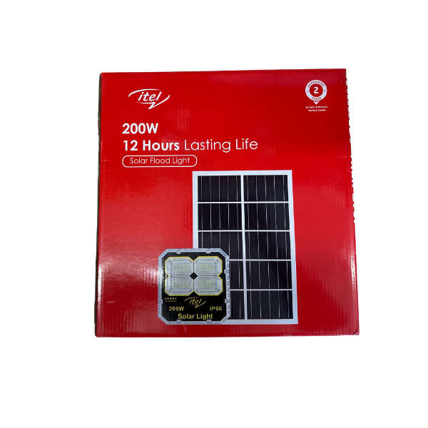 Itel 200W Solar Flood Light Wih Free Itel 3 meter Extension Cord