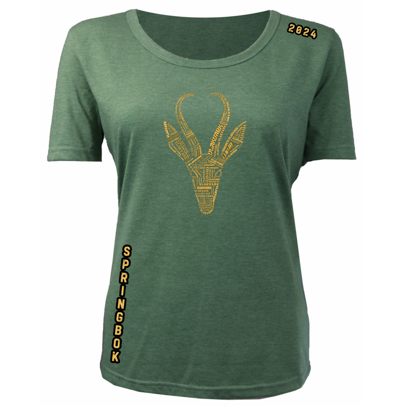 Vlakvark Springbok Rugby T-Hemp Vir Dames