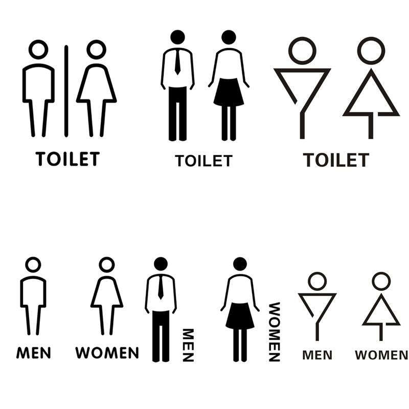 19 x 14cm Personalized Restroom Sign WC Sign Toilet Sign,Style: Triangle-Black Public