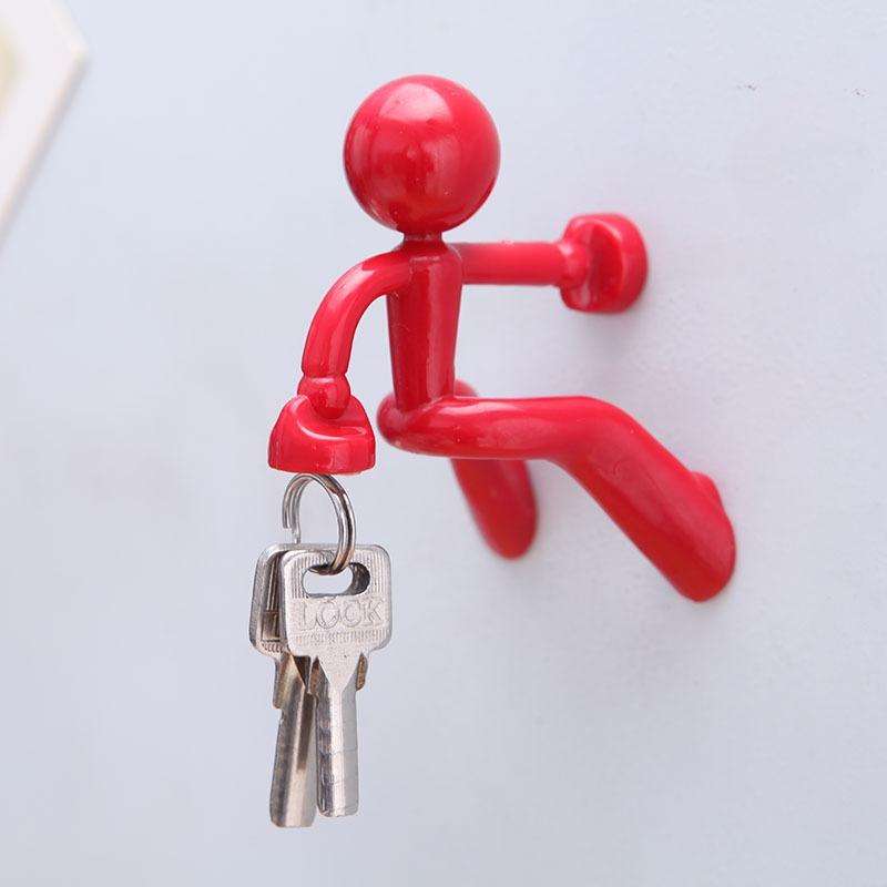 2 PCS Cute Humanoid Strong Magnet Key Hanger Multifunctional Magnetic Refrigerator Magnet, Random...