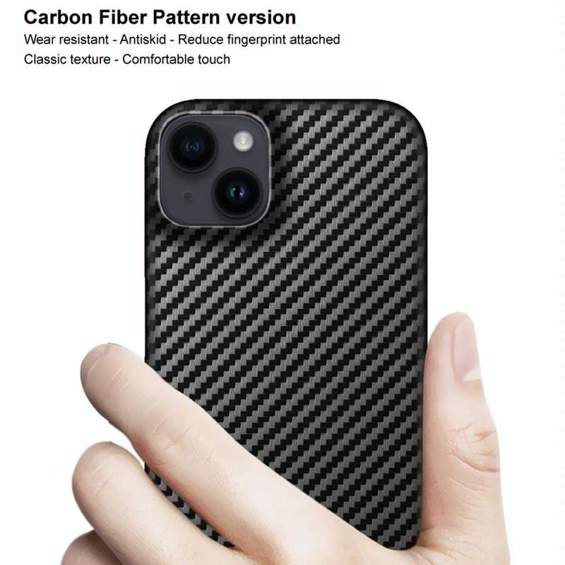 For iPhone 14 IMAK Ruiyi Series Carbon Fiber PU + PC Phone Case