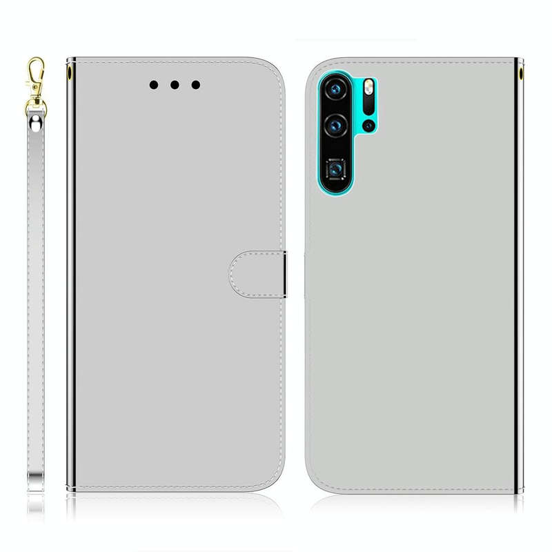For Huawei P30 Pro Imitated Mirror Surface Horizontal Flip Leather Case with Holder & Card Slots ...