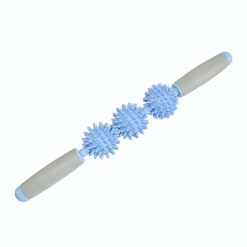 Yoga Health Care Triple Hedgehog Balls Neck Leg Hand Muscle Massage Stick(Purple)