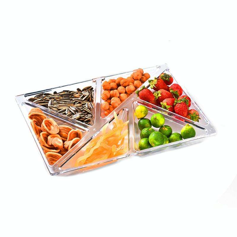 6 In 1 Multifunctional Compartmental Fruit Tray, Style: Transparent