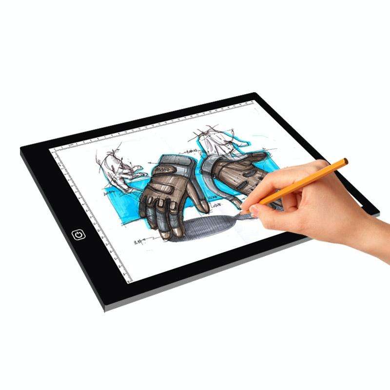 A4 Size LED Three Level of Brightness Dimmable Acrylic Copy Boards for Anime Sketch Drawing Sketc...