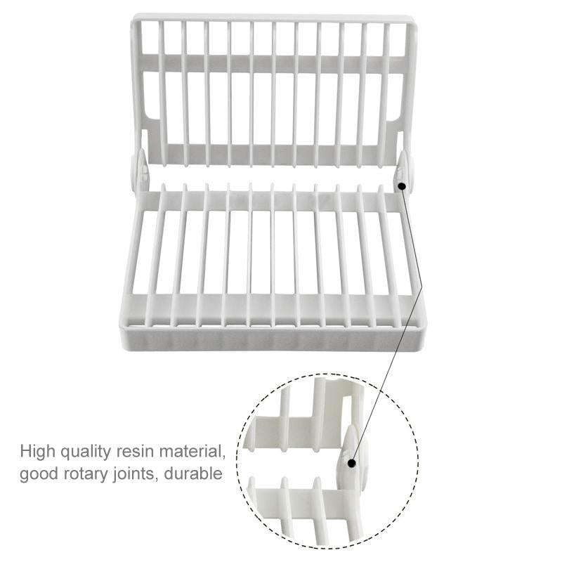 Foldable Dish Drip Rack Plate Holder(White)