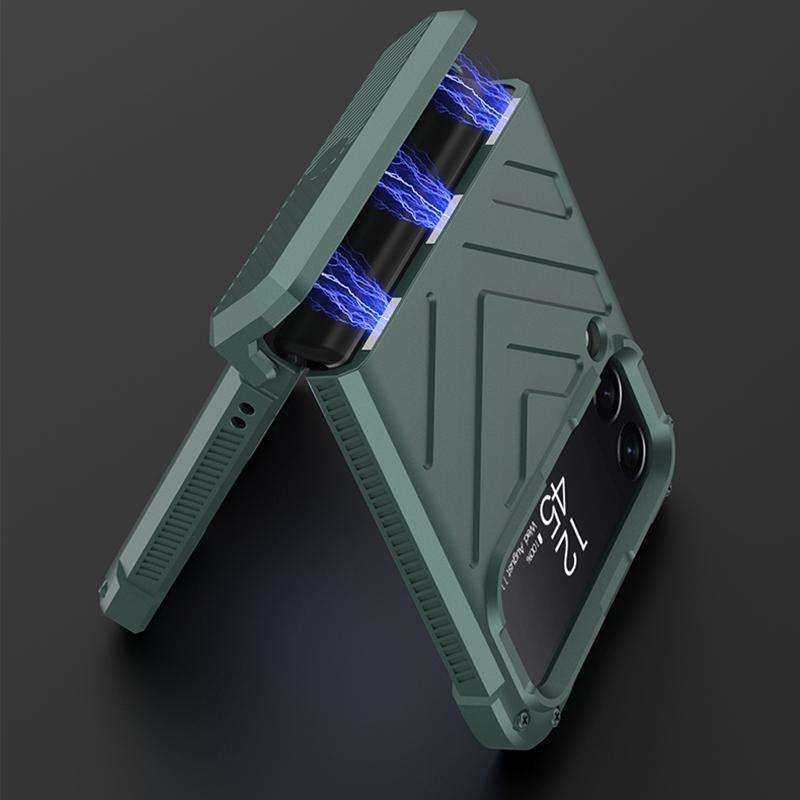 For Samsung Galaxy Z Flip4 GKK Magnetic Folding Swivel Armored Phone Case with Hinges(Black)