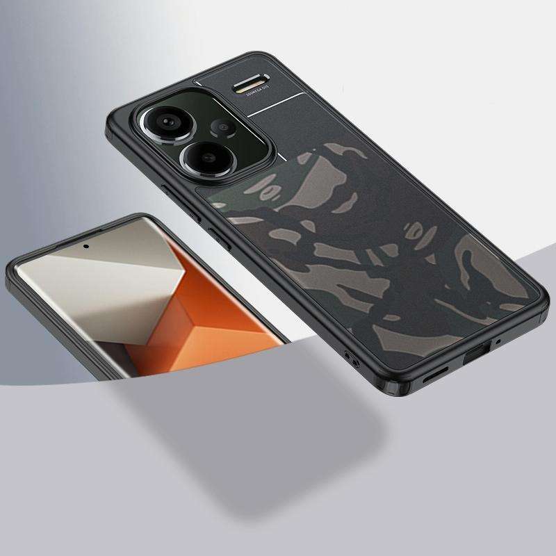 For Xiaomi Redmi Note 13 Pro+ Armor Clear TPU Hard PC Phone Case(Matte Black)