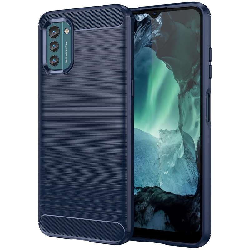 For Nokia G21 Brushed Texture Carbon Fiber TPU Phone Case(Blue)