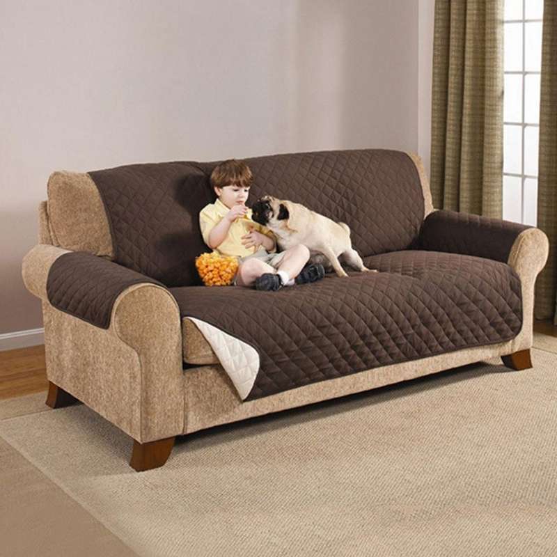 Waterproof Wear-resistant Pet Sofa Cushion,Double Mat, Size: 174x235cm(Brown)