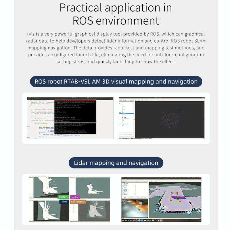 Yahboom Lidar ROS2 Robot SLAM Mapping Navigation Ranging TOF(MS200)