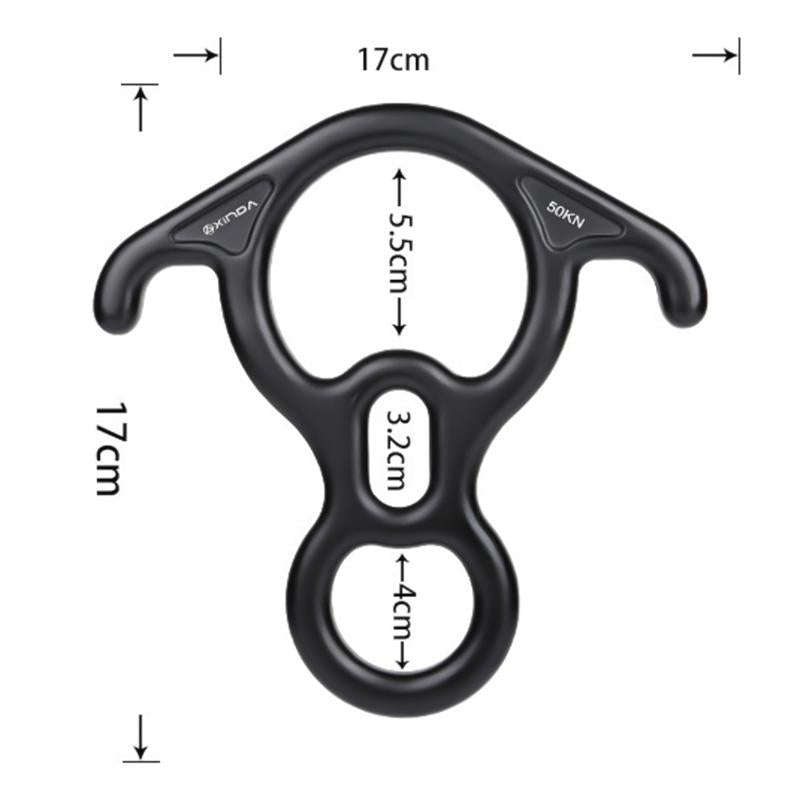 XINDA XD8602 Climbing Rescue Figure 8 Descender with Bent-ear Rappelling Gear Belay Device(Red)