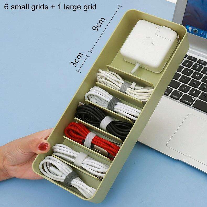 Desktop Data Cable Storage Box Dust-proof Line Box Single-layer(Yellow)