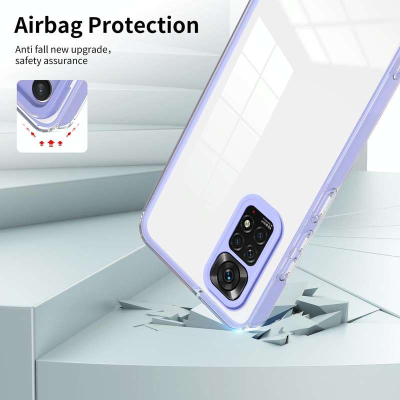 For Xiaomi Redmi Note 11 2022 3 in 1 Clear TPU Color PC Frame Phone Case(Purple)
