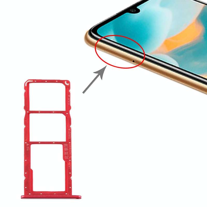 SIM Card Tray + SIM Card Tray + Micro SD Card Tray for Huawei Y6 (2019) (Red)