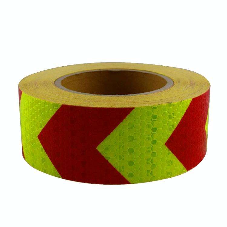 PVC Crystal Color Arrow Reflective Film Truck Honeycomb Guidelines Warning Tape Stickers 5cm x 25...
