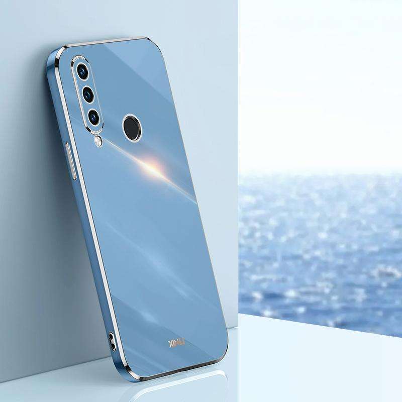 For Huawei P30 Lite XINLI Straight 6D Plating Gold Edge TPU Shockproof Case(Celestial Blue)