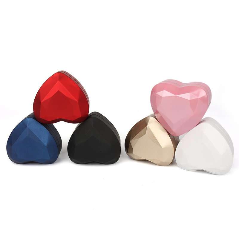 017015-20 Heart-shaped LED Light Ring Necklace Storage Box without Jewelry, Spec: Ring(White)