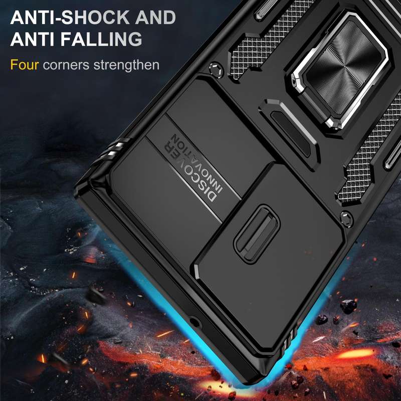 For Samsung Galaxy S24 Ultra 5G Armor PC + TPU Camera Shield Phone Case(Black)