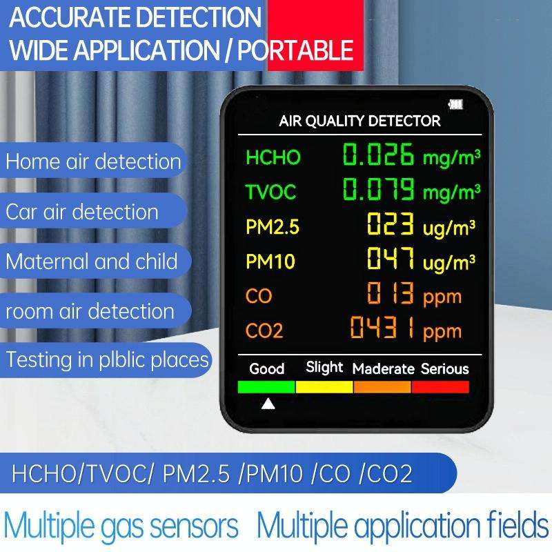 PM2.5/PM10 Air Quality Detector Indoor Air Quality Monitor(Black)
