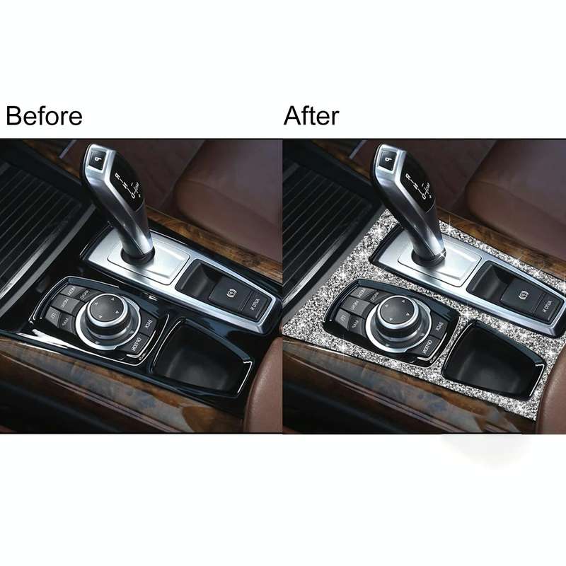 For BMW X5 E70 2008-2013 / X6 E71 2009-2014 Car Gear Panel Diamond Decoration Sticker, High Confi...