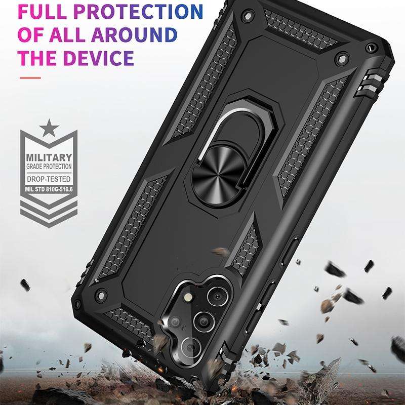For Samsung Galaxy A53 / A53s Armor Shockproof Phone Case with Ring Holder(Black)