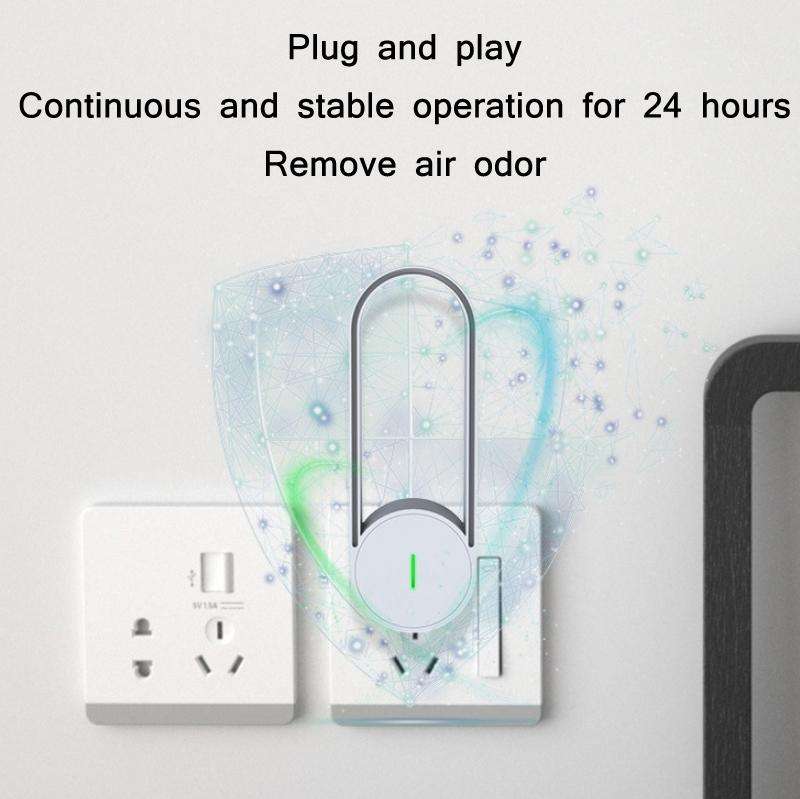 USB Plug-In Negative Ion Air Purifier Odor Deodorizer(Black)