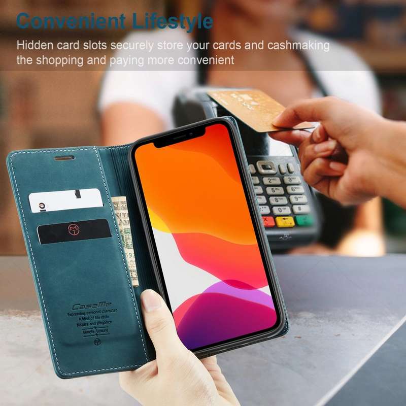 For iPhone 12 / 12 Pro CaseMe-013 Multifunctional Retro Frosted Horizontal Flip Leather Case with...