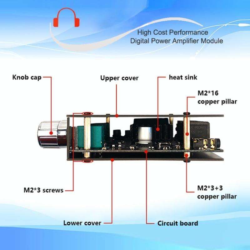 ZK-TB21 TPA3116D2 High & Low Pitch Adjustment 2.1 Channel Bluetooth Full Digital Power Amplifier ...