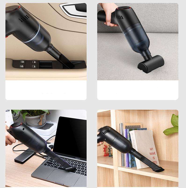 SHANEN 120W 8000Pa Car Vacuum Cleaner Car Wireless Charging High-Power Powerful Mini Handheld Vac...