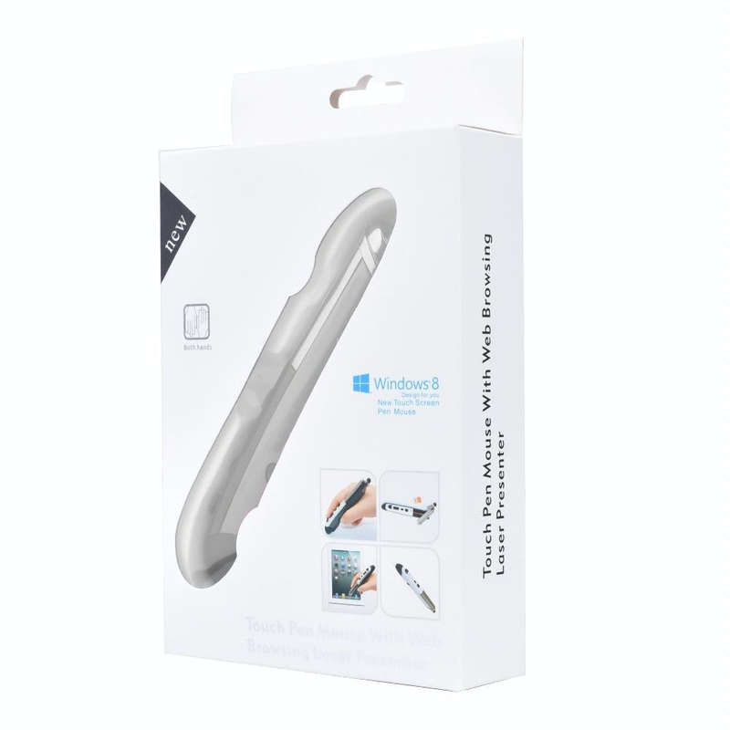 PR-08 6-keys Smart Wireless Optical Mouse with Stylus Pen & Laser Function (Grey)
