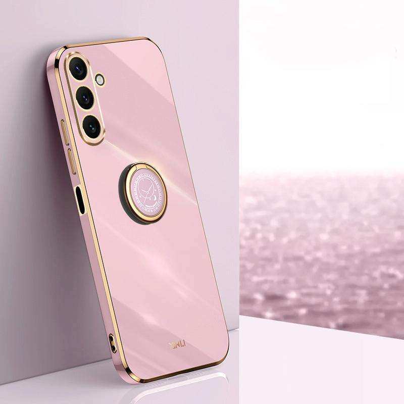 For Samsung Galaxy A24 4G XINLI Straight Edge 6D Electroplate TPU Phone Case with Ring Holder(Che...