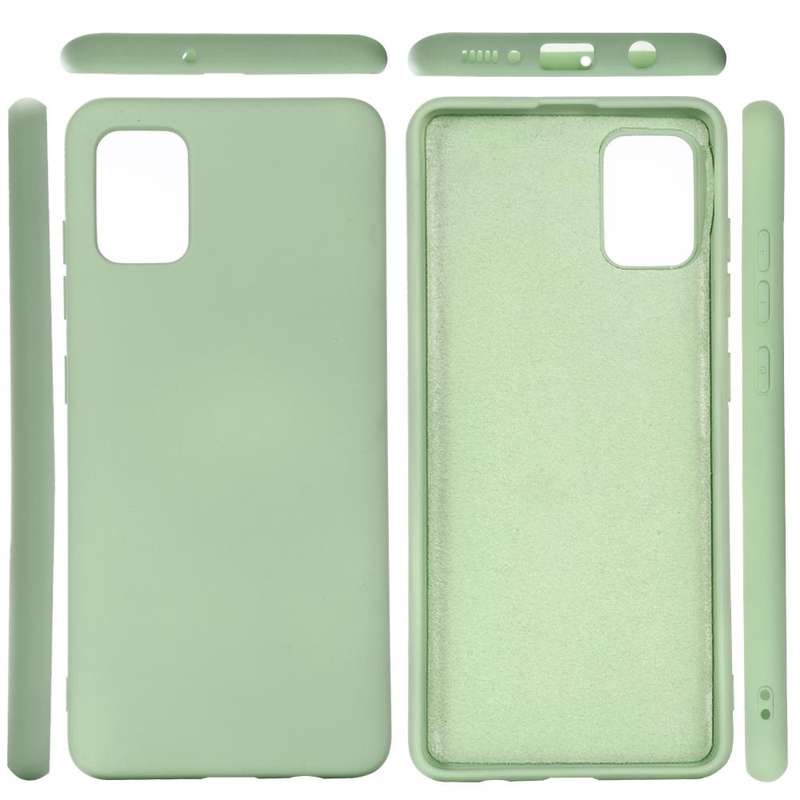 For Galaxy A71 Solid Color Liquid Silicone Shockproof Full Coverage Protective Case(Green)