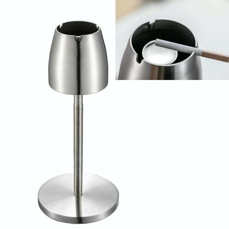 Telescopic Thickened Stainless Steel Windproof Ashtray(Stainless Steel Primary Colors)