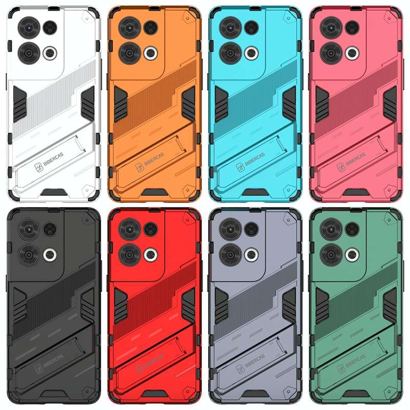 For OPPO Reno8 Pro Punk Armor 2 in 1 PC + TPU Shockproof Phone Case with Invisible Holder(Orange)