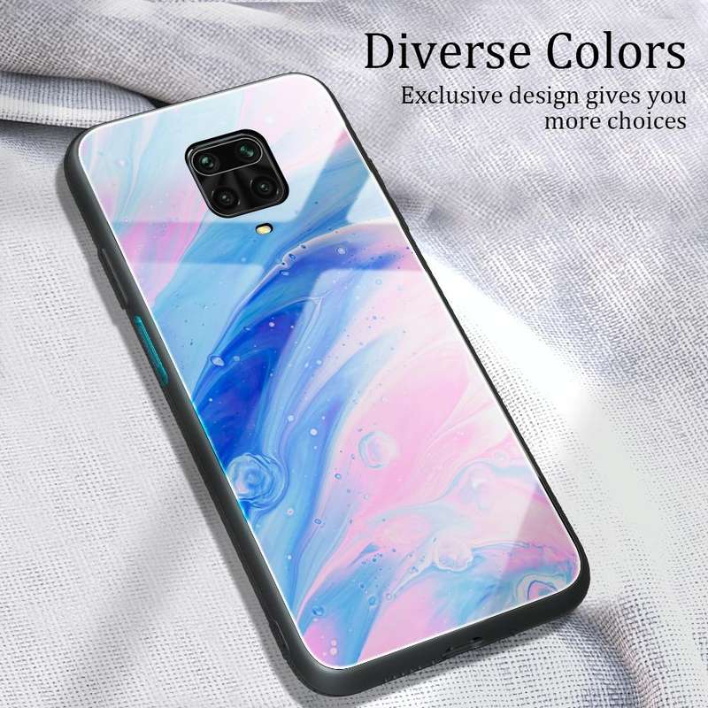 For Xiaomi Redmi Note 9S / Note 9 Pro Marble Pattern Glass Protective Case(DL05)