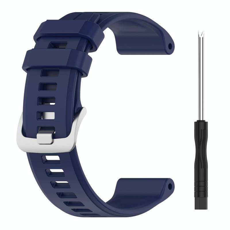 For Garmin Fenix 6 Pro GPS 22mm Solid Color Silicone Watch Band(Dark Blue)