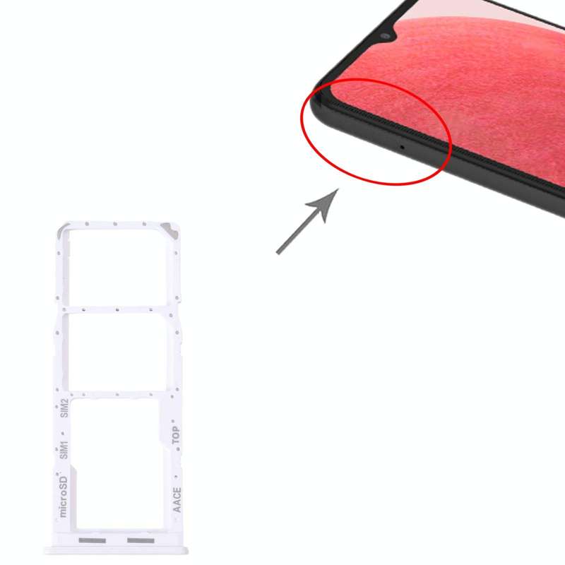 For Samsung Galaxy A13 SM-A135 Original SIM Card Tray + SIM Card Tray + Micro SD Card Tray (White)