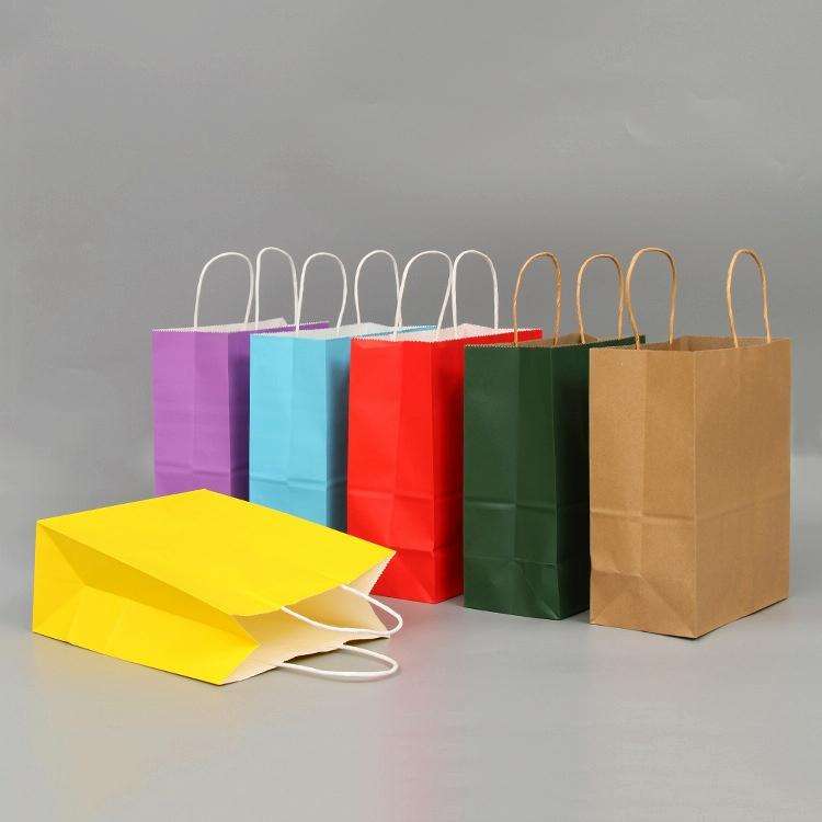 10 PCS Elegant Kraft Paper Bag With Handles for Wedding/Birthday Party/Jewelry/Clothes, Size:16x2...