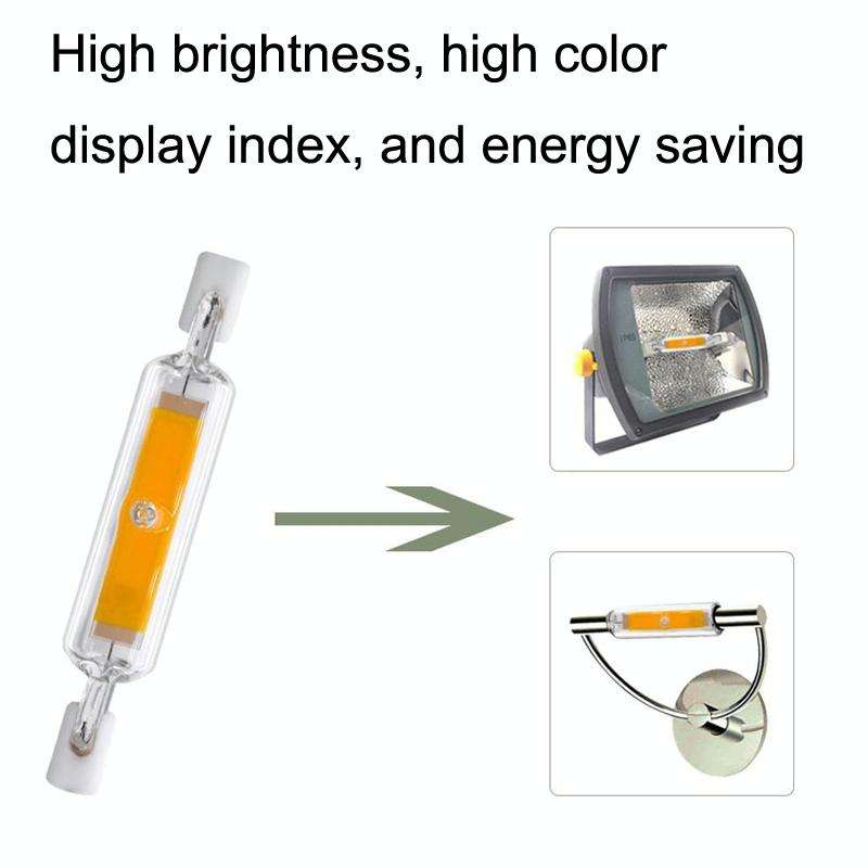 118mm 20W R7S LED COB Dimmer Glass Lamp Double-end Horizontal Plug-in Light(110V Natural White Li...