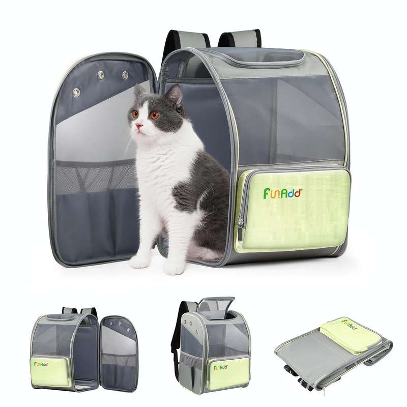 FUNADD Fold Breathable Pet Backpack Outdoor Shoulders Cat Bag(Yellow)
