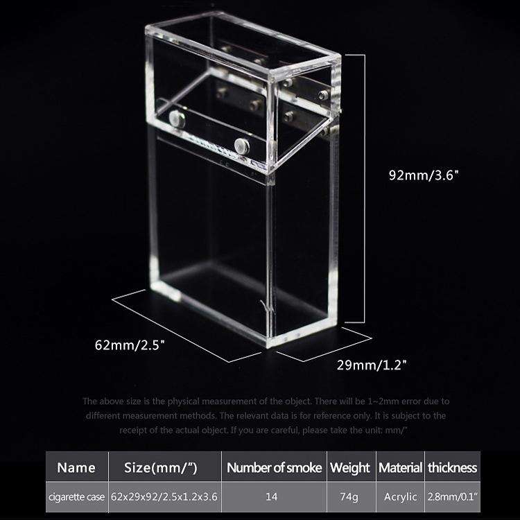 Acrylic Transparent Cigarette Case Thickened Portable Lighter Cigarette Case Bag
