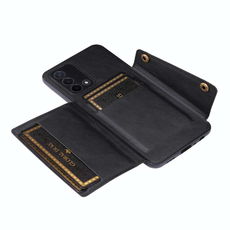 For OPPO A74 4G Double Buckle PU + TPU Shockproof Magnetic Protective Case with Card Slot & Holde...