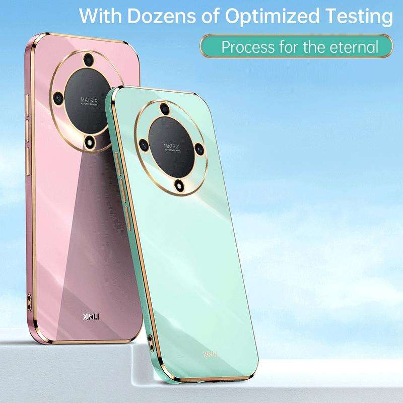 For Honor X9a 5G XINLI Straight Edge 6D Electroplate TPU Phone Case(White)