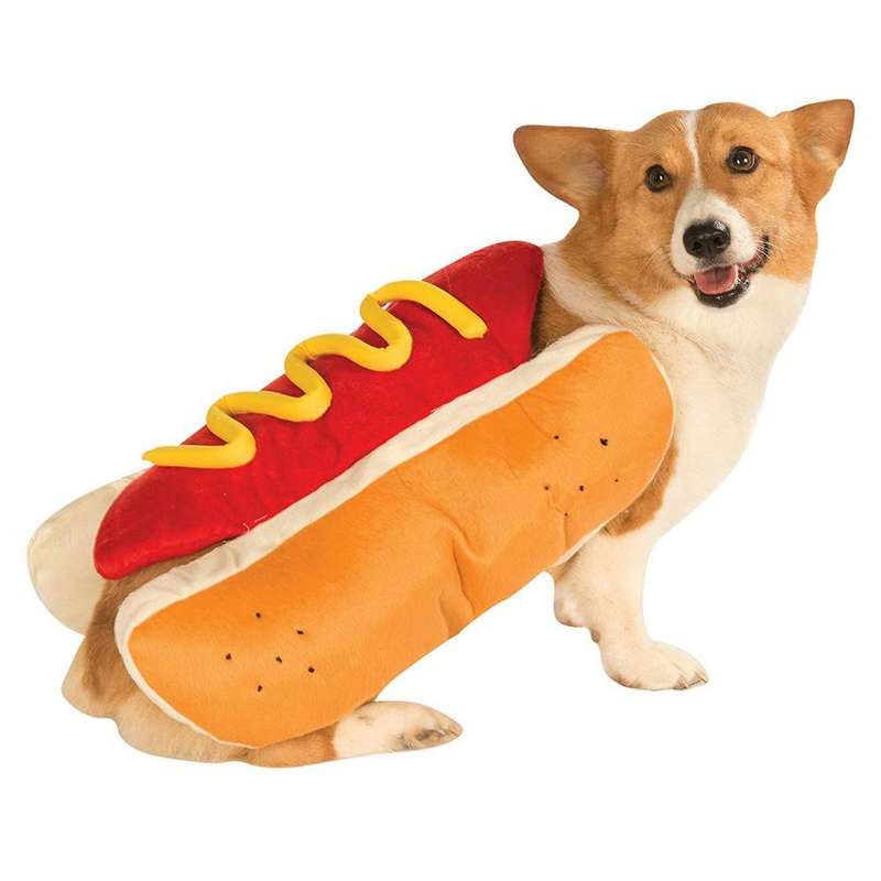 Hot Dog Style Pet Dog Cat Halloween Party Costume Clothes, Size:S
